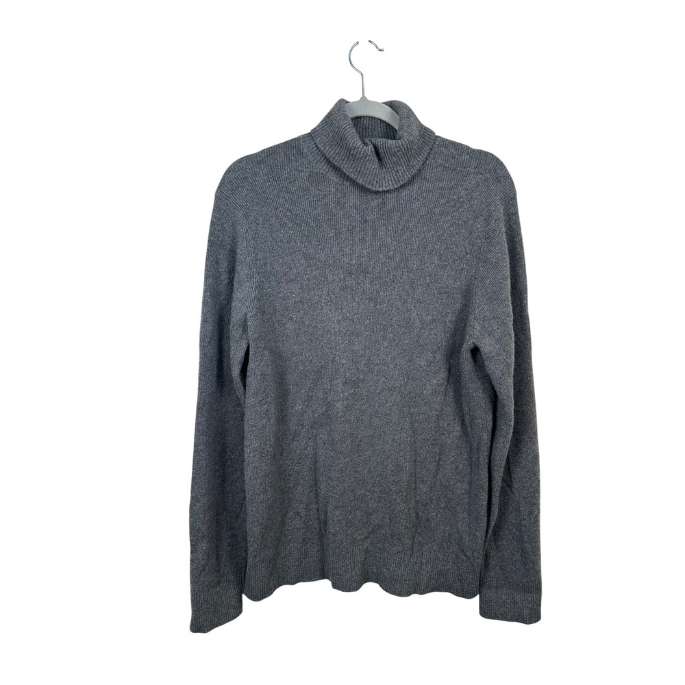 NAADAM Turtleneck Sweater Womens Large Grey Excellent 100% Cashmere Ribbed Knit